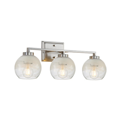 Yep by Golden Lighting Elliott 3-light Vanity in Pewter and Clear Alabaster Glass (36|3094-BA3 PW-ALA)
