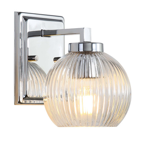 Yep by Golden Lighting Elliott 1-light Vanity in Chrome and Clear Ribbed Glass (36|3094-BA1 CH-RIB)