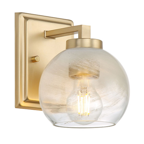 Yep by Golden Lighting Elliott 1-light Vanity in Brushed Champagne Brass and Clear Alabaster Glass (36|3094-BA1 BCB-ALA)