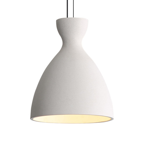 Golden Lighting Aethera 10in Integrated LED Pendant in White Sandstone Cement (36|2173-10 WCT)