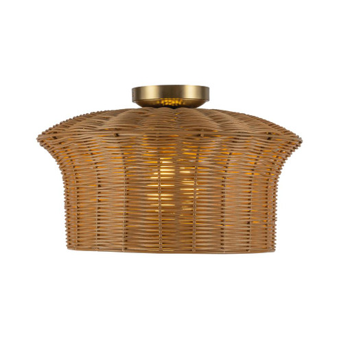 Kai 16-in Brushed Gold Socket Semi-Flush Mount (7713|SF641016BG)