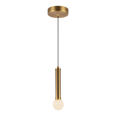 Arden 9-in Brushed Gold/Opal Glass LED Pendant (7713|PD612109BGOP-UNV)