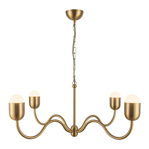 Effie 39-in Brushed Gold/Opal Glass Socket Chandelier (7713|CH558439BGOP)