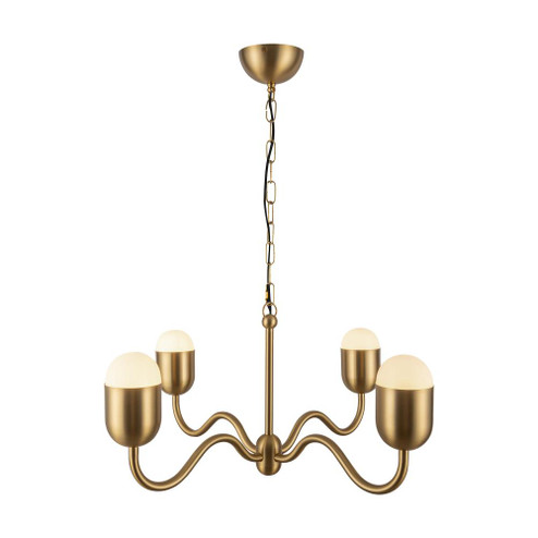 Effie 27-in Brushed Gold/Opal Glass Socket Chandelier (7713|CH558427BGOP)