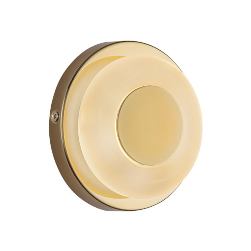 Stephord 4-in Metallic Brass/Frosted Glass LED Wall Sconce (461|WS97204-MRB/FR)