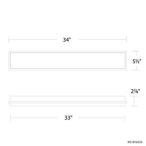 ICE BAR 34IN OUTDOOR SCONCE 4CCT 3000K (3612|WS-W16534-30-BK)