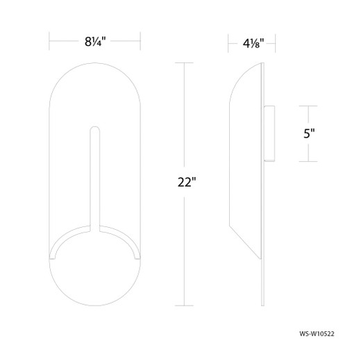 CLOG 22IN OUTDOOR SCONCE 4CCT 3500K (3612|WS-W10522-35-BV/BK)