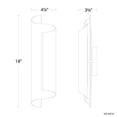 Pirouette Wall Sconce Light (3612|WS-94518-40-BK)