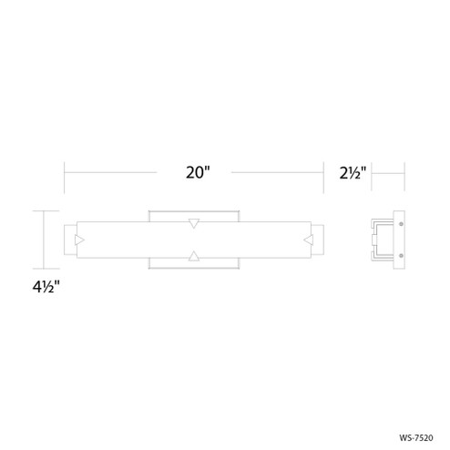 CARLISLE 20IN SCONCE 4CCT 3000K (3612|WS-7520-30-BN)