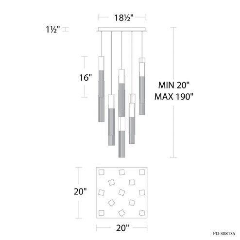 Cinema Multilight Pendant Light (3612|PD-30813S-AB)