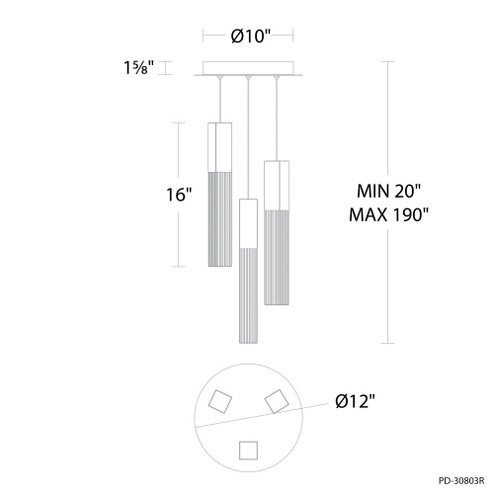 Cinema Multilight Pendant Light (3612|PD-30803R-AB)
