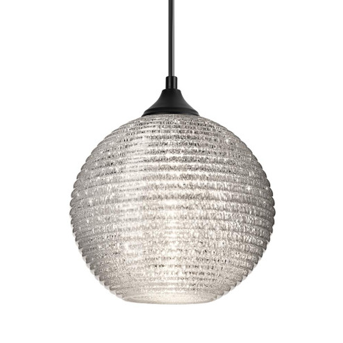 Besa Kristall 8 Outdoor Pendant Black Finish, Glitter 1x9W LED (127|OP-4616GL-LED-BK)