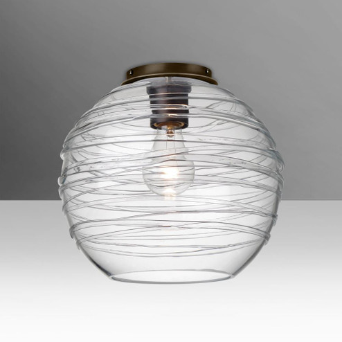 Besa Wave 10 Ceiling, Clear, Bronze Finish, 1x60W MAX Medium base (127|462761C-BR)