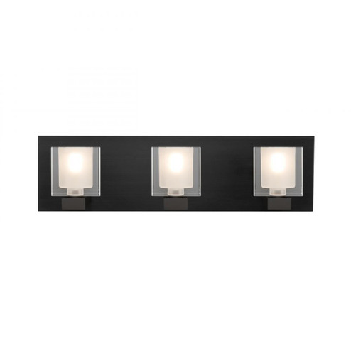 Besa, Bolo Vanity, Clear/Frost, Black Finish, 3x5W LED (127|3WF-BOLOFR-LED-BK)