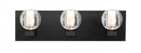 Besa, Boca Vanity, Clear Bubble, Black Finish, 3x3W LED (127|3WF-BOCABB-LED-BK)