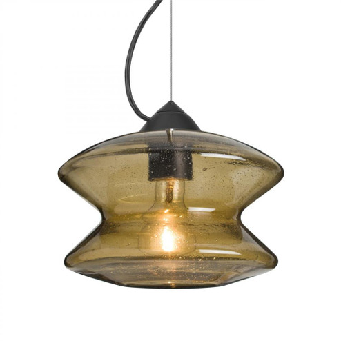 Besa, Zen Cable Pendant, Latte Bubble, Black Finish, 1x60W Medium Base (127|1KX-ZENLT-BK)