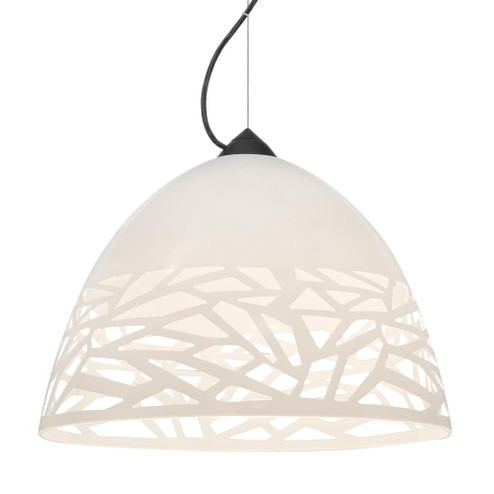 Besa Kiev Pendant, White, Black Finish, 1x9W LED (127|1KX-KIEVWH-LED-BK)