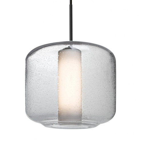 Besa Niles 10 Pendant, Clear Bubble/Opal, Black Finish, 1x5W LED (127|1JT-NILES10CO-LED-BK)