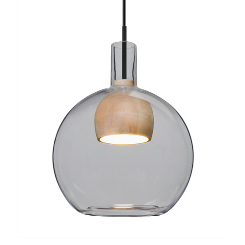 Besa, Benji Cord Pendant, Smoke/Natural, Black Finish, 1x9W LED (127|1JT-BENJISMNA-LED-BK)