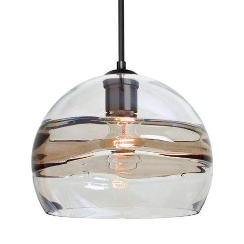 Besa Spirit 10 Pendant, Smoke/Clear, Black Finish, 1x8W LED Filament (127|1JC-SPIR10SC-EDIL-BK)