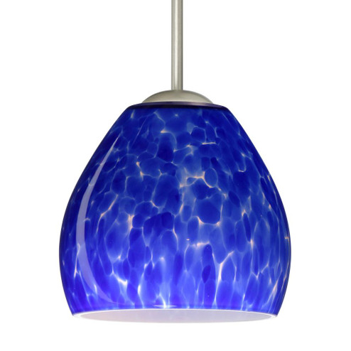 Besa Bolla Pendant Blue Cloud Satin Nickel 1x40W B10 Medium base (127|1BC-412286-MED-SN)