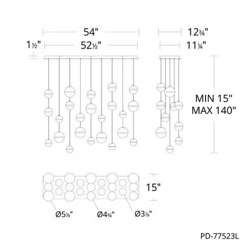 Cyllindra Chandelier Light (16|PD-77523L-AB)