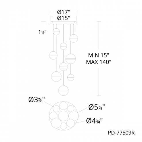 CYLLINDRA 9LGHT ROUND MULTI 4CCT (16|PD-77509R-BC)