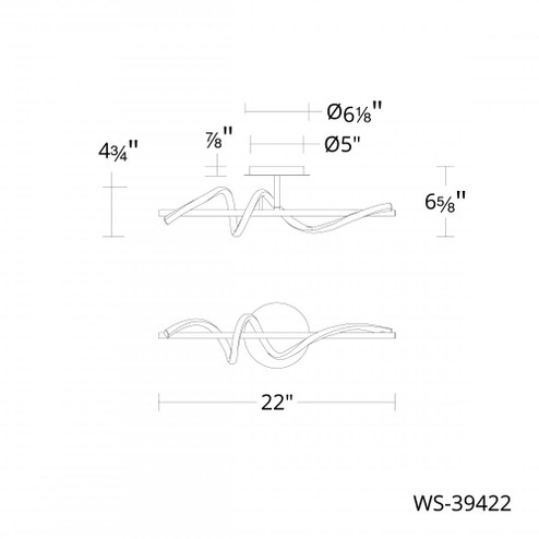 CORKSCREW 22IN BATH 4CCT 2700K (16|WS-39422-27-BK)