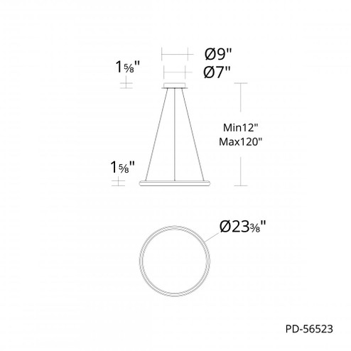 HUXLEY 23IN PENDANT 4CCT 4000K (16|PD-56523-40-BC)
