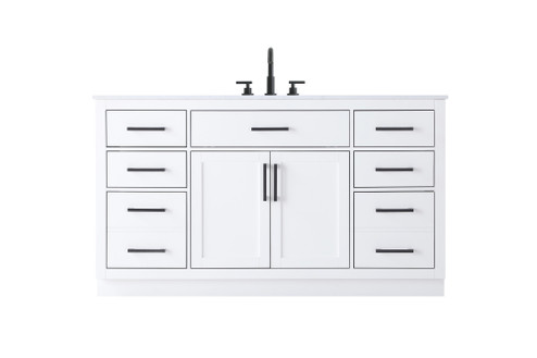 Vanity Cabinet 2Dr7Dw 60''W x 22''D x 35''H White (758|VF29760WH)