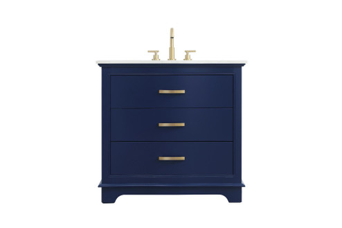 Knox 36 inch Single Bathroom Vanity in Blue (758|VF10236BL)