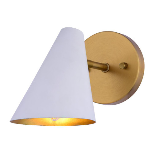 Pryce 4.5-in. Wall Light Matte White and Satin Brass (51|W0502)