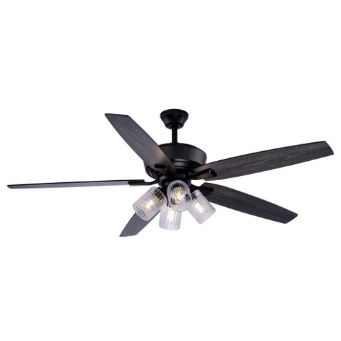 Fircrest 60-in W Matte Black Ceiling Fan with DC Motor, Light Kit, Remote plus Quick Install (51|F0130)