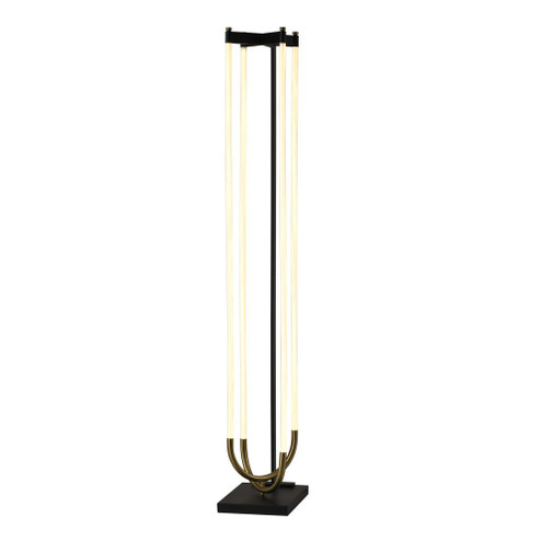 Cascata Integrated LED Floor Lamp, Black and Brushed Brass (12|AC6816BK)