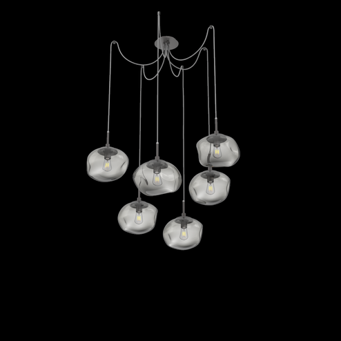 Nova Round 6pc Swag Multi-Pendant (Bulb) (1289|SCB0064-06-GP-S-C01-E2)