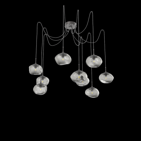 Nova Round 9pc Swag Multi-Pendant (Bulb) (1289|SCB0064-09-GP-S-C01-E2)