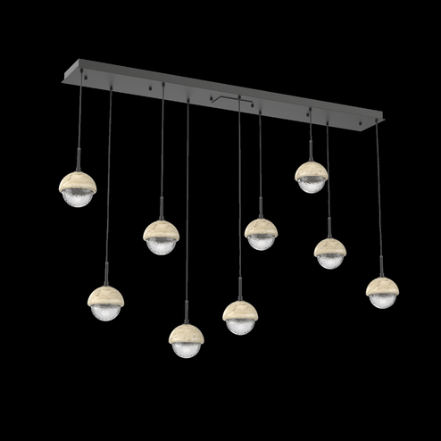 Cabochon Linear 9pc Multi-Pendant (1289|PLB0093-09-MB-C-C01-L1-TR)