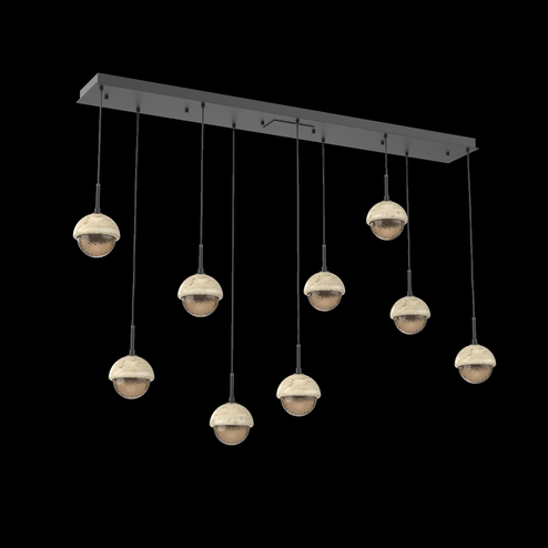 Cabochon Linear 9pc Multi-Pendant (1289|PLB0093-09-MB-B-C01-L1-TR)