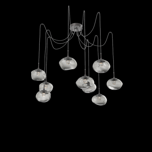 Nova Round 9pc Swag Multi-Pendant (LED) (1289|SCB0068-09-GP-FS-C01-L3)