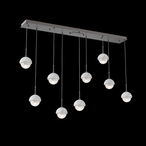 Cabochon Linear 9pc Multi-Pendant (1289|PLB0093-09-GP-WL-C01-L3-WM)