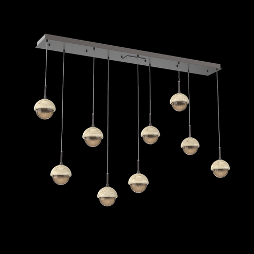 Cabochon Linear 9pc Multi-Pendant (1289|PLB0093-09-GP-B-C01-L1-TR)