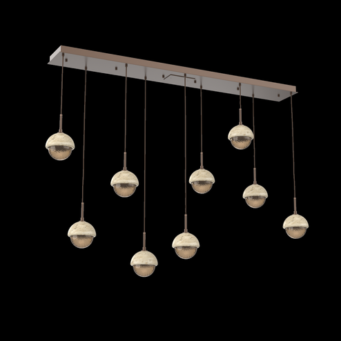 Cabochon Linear 9pc Multi-Pendant (1289|PLB0093-09-BB-B-C01-L1-TR)