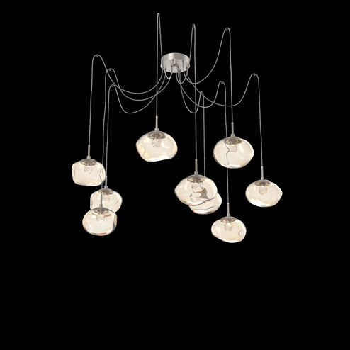 Nova Round 9pc Swag Multi-Pendant (LED) (1289|SCB0068-09-BS-FA-C01-L3)