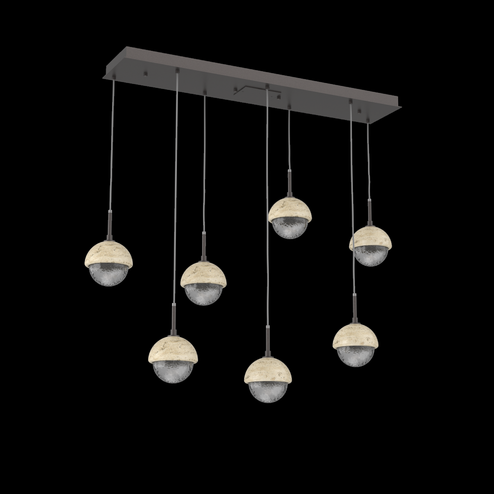 Cabochon Linear 7pc Multi-Pendant (1289|PLB0093-07-GP-S-C01-L1-TR)