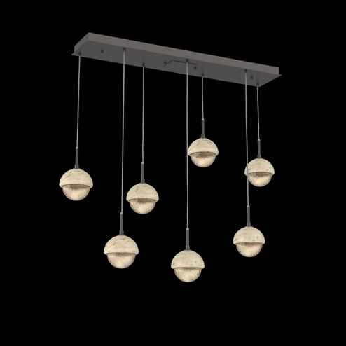 Cabochon Linear 7pc Multi-Pendant (1289|PLB0093-07-GP-A-C01-L1-TR)