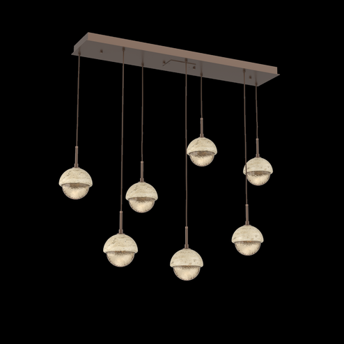 Cabochon Linear 7pc Multi-Pendant (1289|PLB0093-07-BB-A-C01-L1-TR)