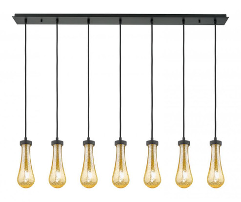 Owego - 7 Light - 49 inch - Brushed Matte Black - Linear Pendant (3442|127-451-1P-BK-G451-4ME)