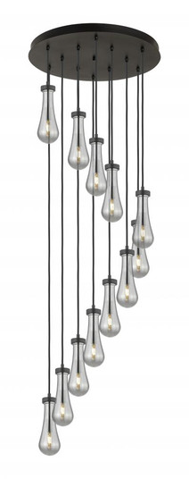 Owego - 12 Light - 24 inch - Matte Black - Multi Pendant (3442|126-451-1P-BK-G451-4SM)