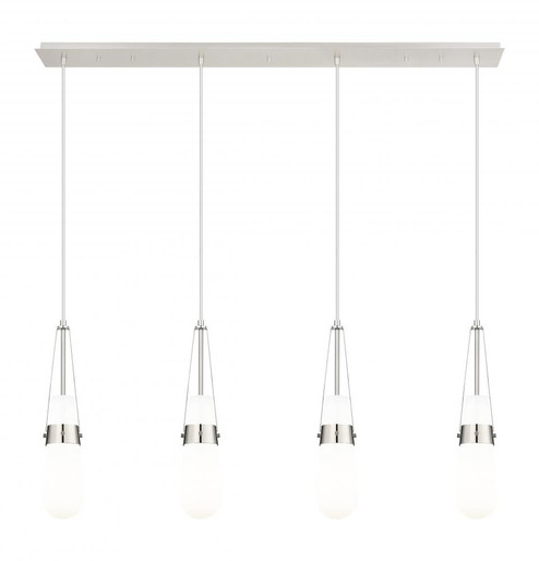 Milan - 4 Light - 48 inch - Polished Nickel - Linear Pendant (3442|124-452-1P-PN-G452-4GWH)