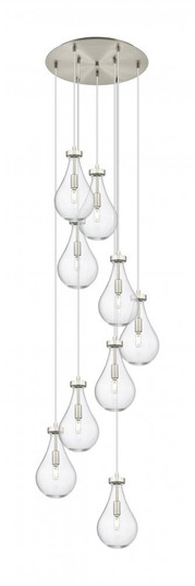 Owego - 9 Light - 19 inch - Brushed Satin Nickel - Multi Pendant (3442|119-451-1P-SN-G451-7CL)